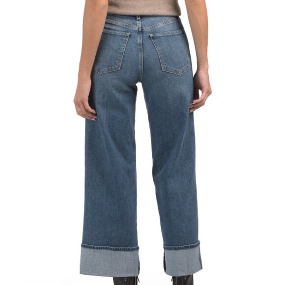 NEW JOE'S The Trixie Denim women Trousers With Wide Cuffs in medium wash 825 7t3 - Picture 2 of 3